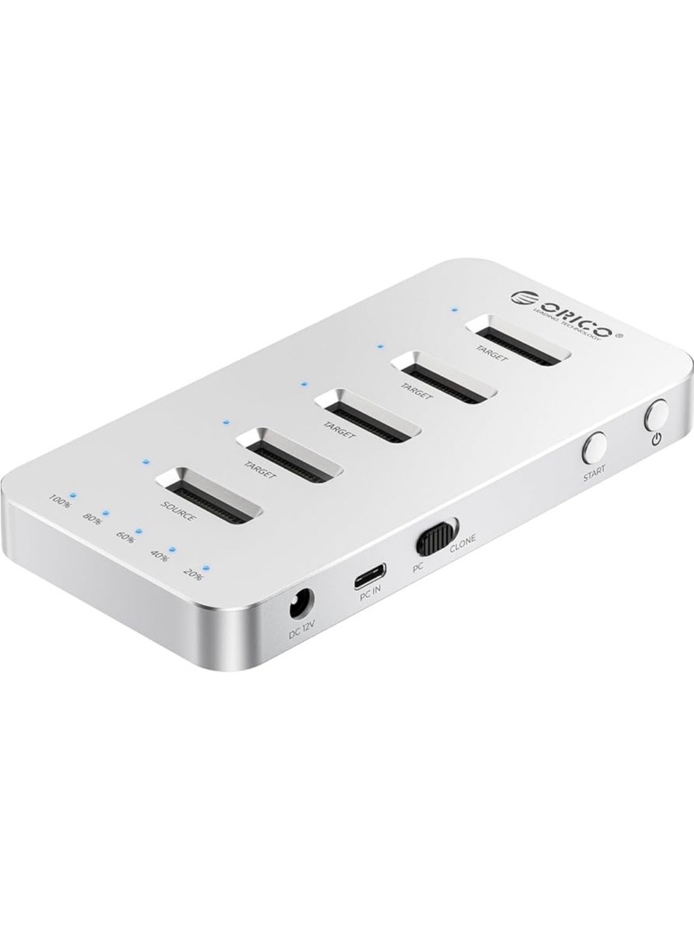 ORICO M.2 SATA SSD Clone Enclosure, 5 Bay Aluminum Hard Drive DockStation, 5Gbps